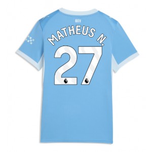 Manchester City Matheus Nunes #27 Jalkapallovaatteet Naisten Kotipaita 2026-27 Lyhythihainen